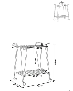 Carrello portaoggetti YUMBILLA Metallo Bianco con ruote