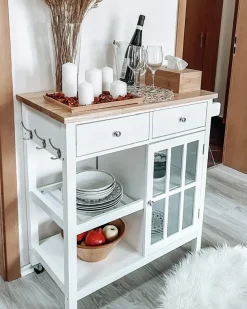 Carrello portavivande GENOA Bianco