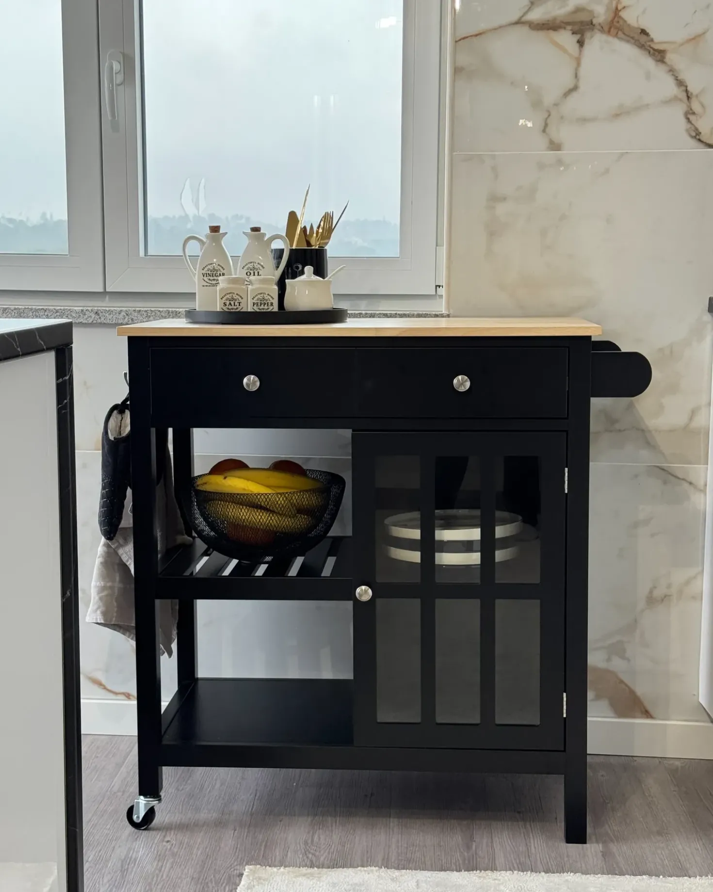 Carrello portavivande GENOA Nero