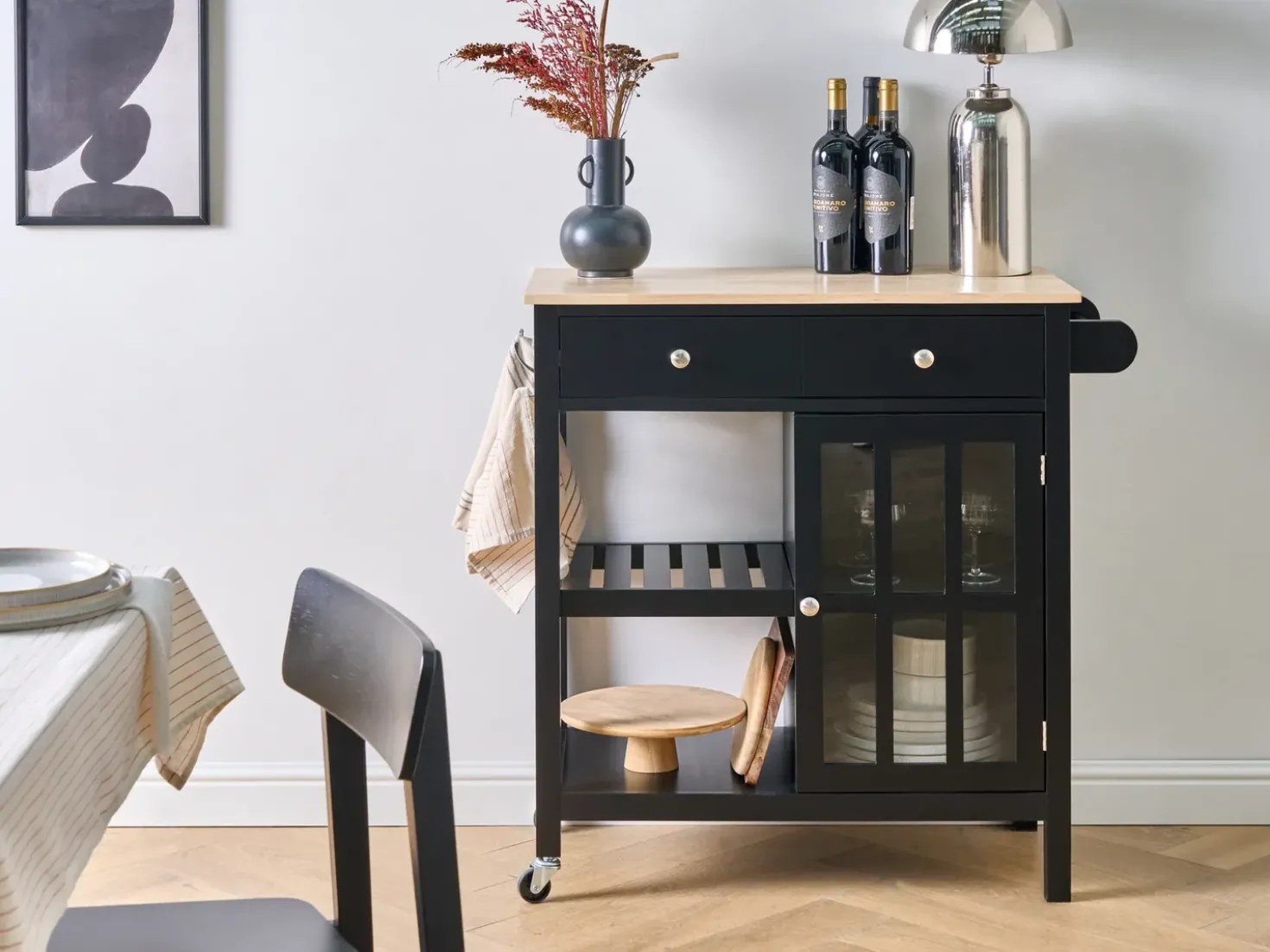 Carrello portavivande GENOA Nero