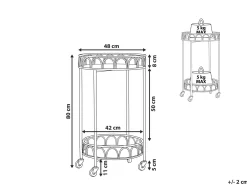 Carrello portavivande SHAFTER Metallo Marmo bianco