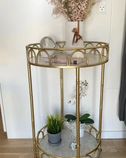 Carrello portavivande SHAFTER Metallo Marmo bianco