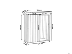 Casetta da giardino AISONE 150 cm 89 cm Grigio grafite