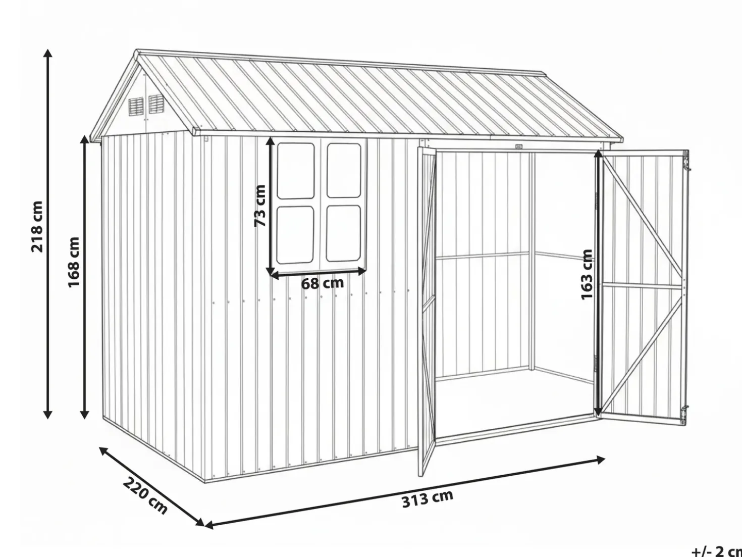 Casetta da giardino NOCCIANO 313 cm 220 cm Marrone