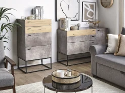 Cassettiera 4 cassetti ACRA Grigio effetto cemento