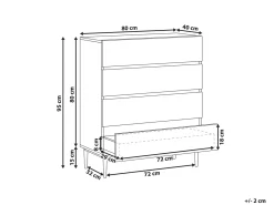 Cassettiera 4 cassetti BLYTHE Frassino naturale