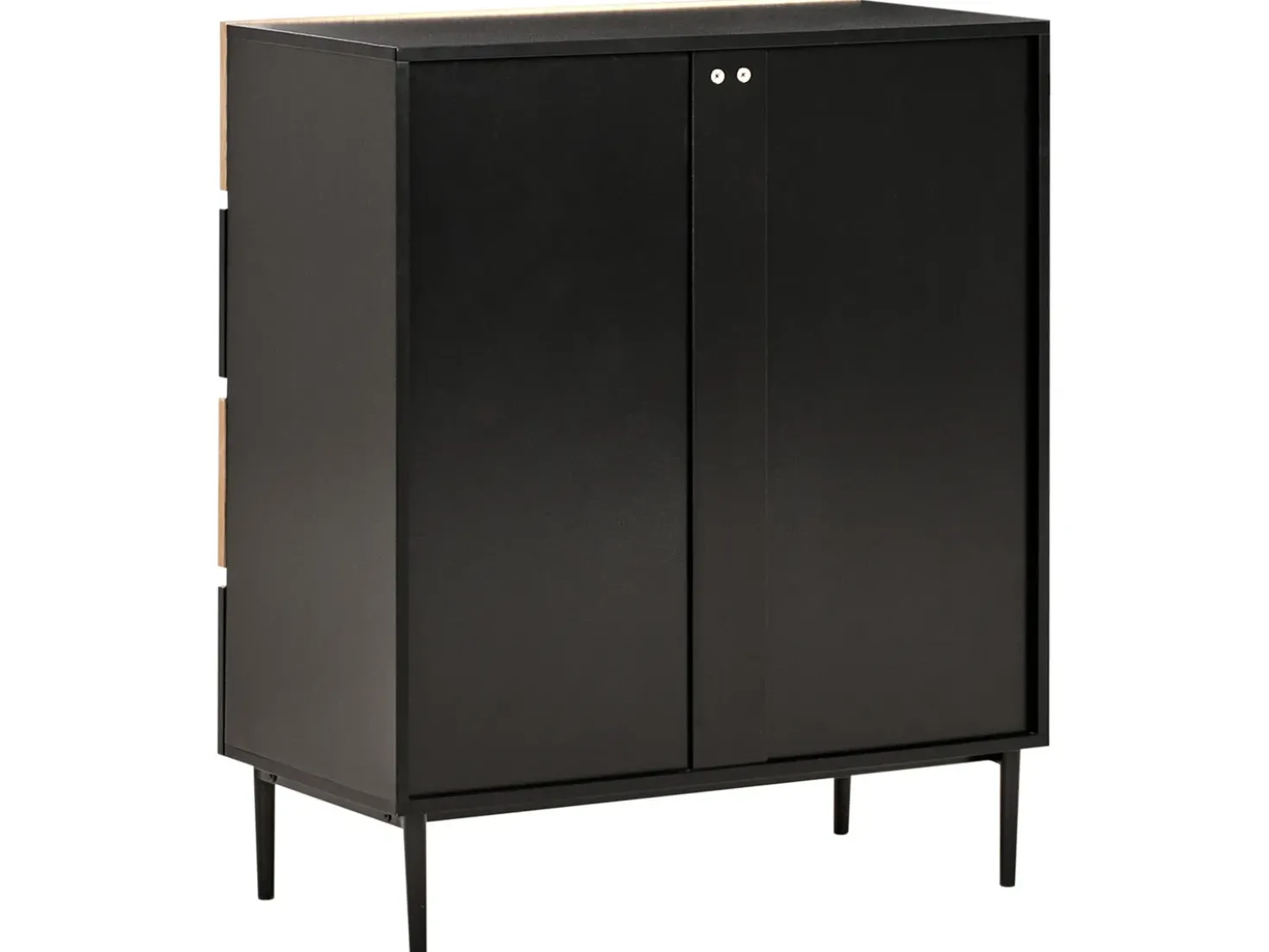Cassettiera 4 cassetti BLYTHE Frassino naturale Nero