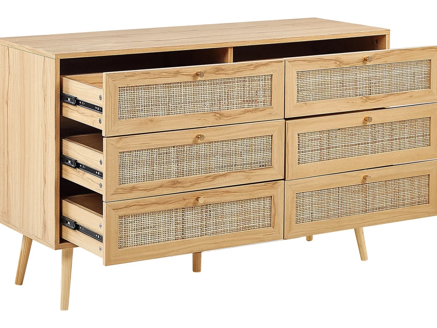 Cassettiera a 6 cassetti PEROTE Rattan Marrone chiaro