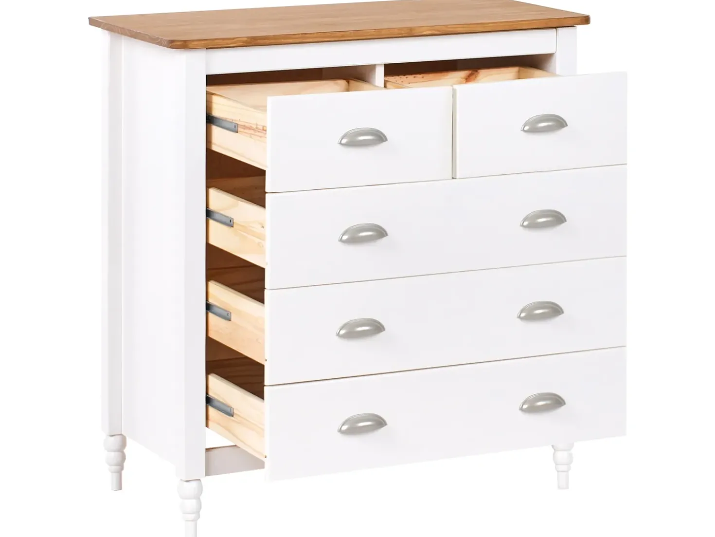 Cassettiera a 5 cassetti SHILLINGTON Legno di pino Bianco