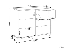 Cassettiera a 6 cassetti WALCOTT Beige