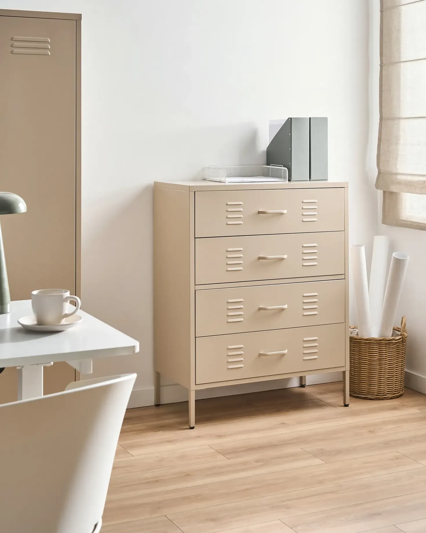 Cassettiera ENAGO Metallo Beige chiaro