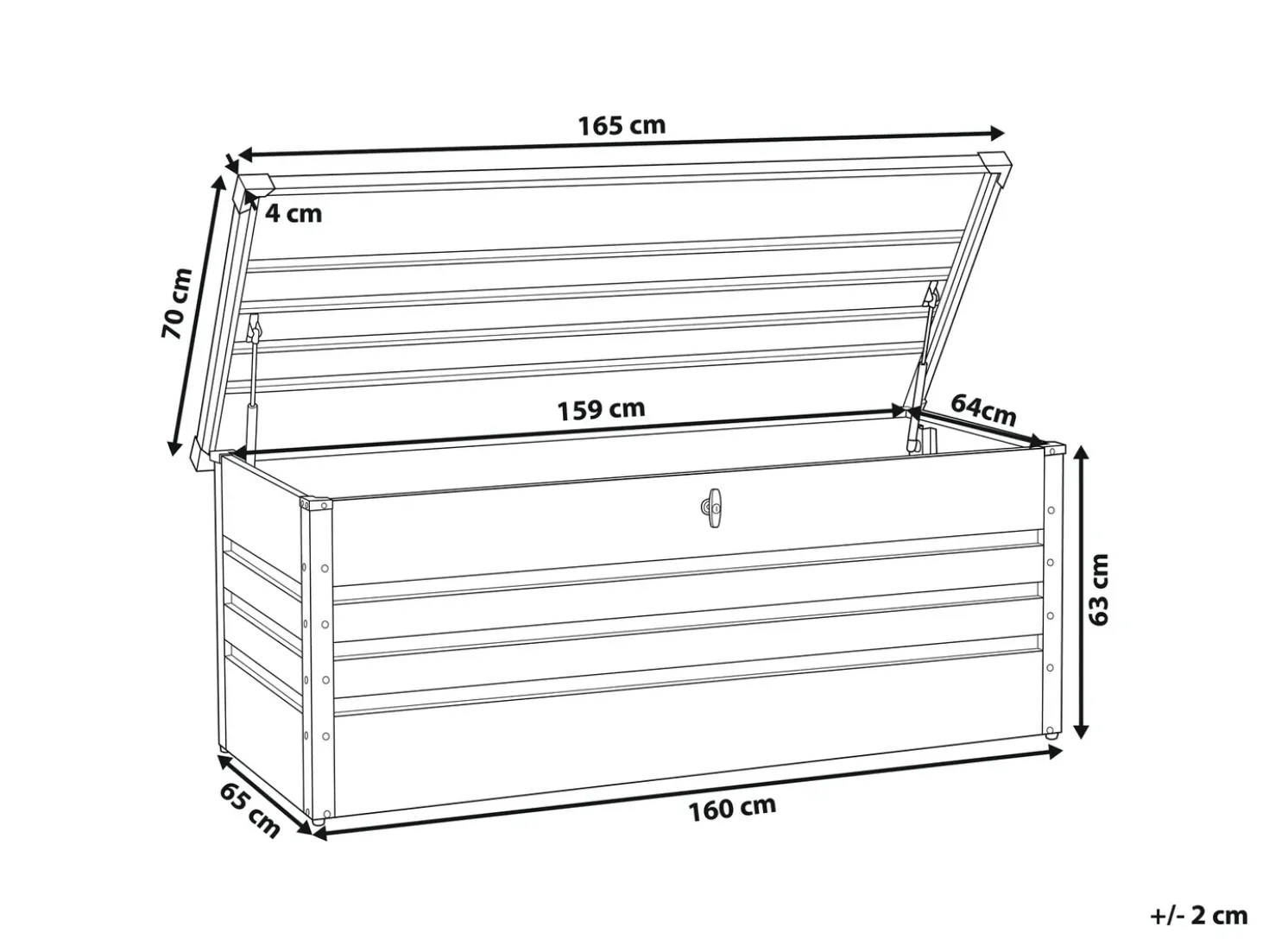 Cesta CEBROSA 165 cm 70 cm Grigio