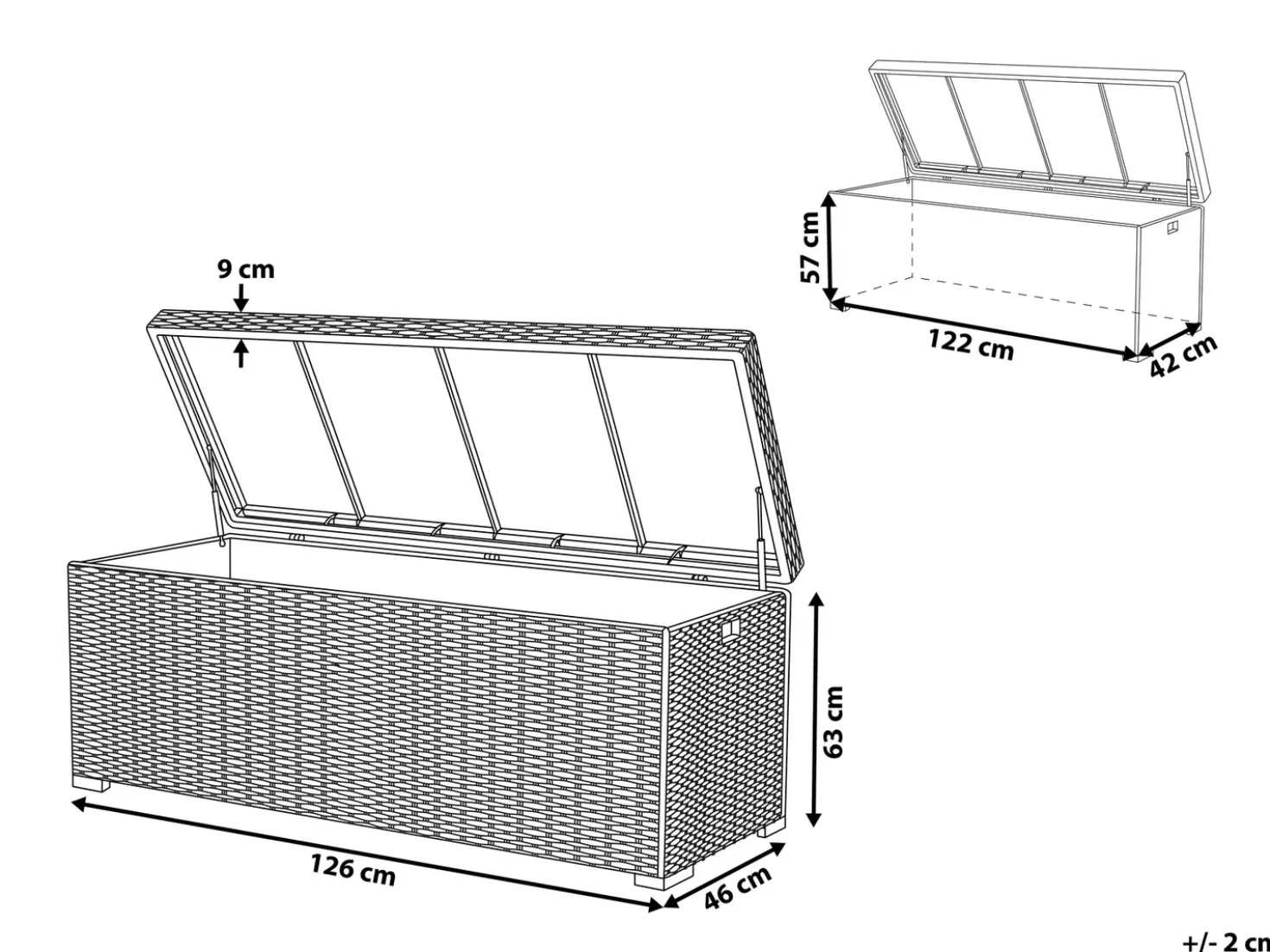 Cesta MODENA 126 cm 46 cm Tortora