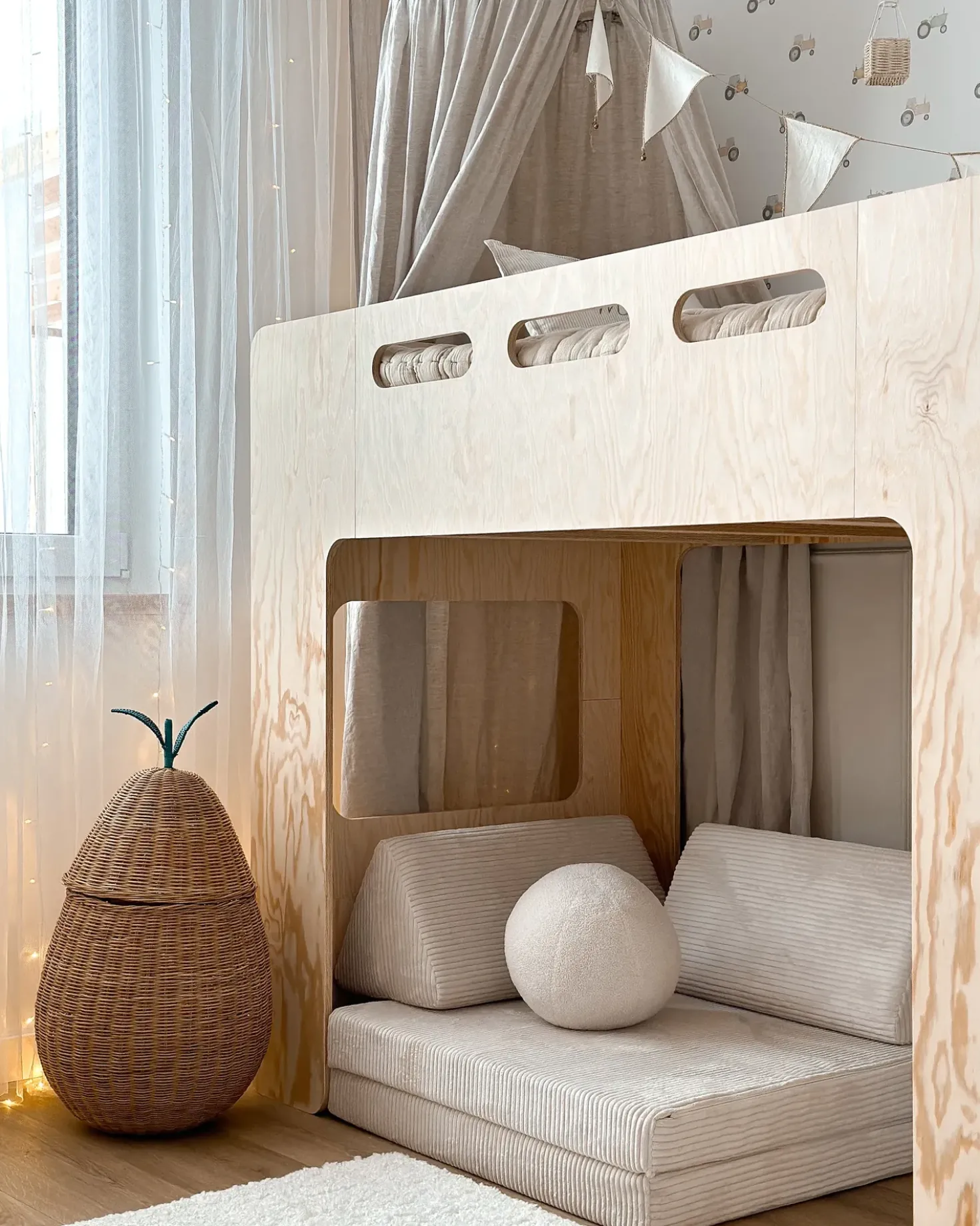 Cestino per bambini Pera VAGSOY Rattan Naturale