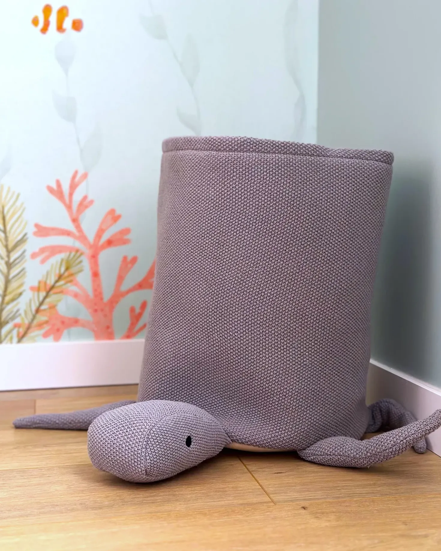 Cestino per bambini Tartaruga TANDA Cotone Grigio