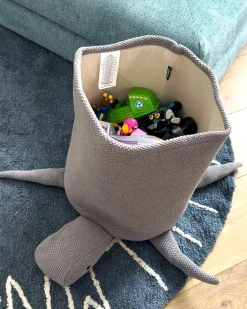 Cestino per bambini Tartaruga TANDA Cotone Grigio