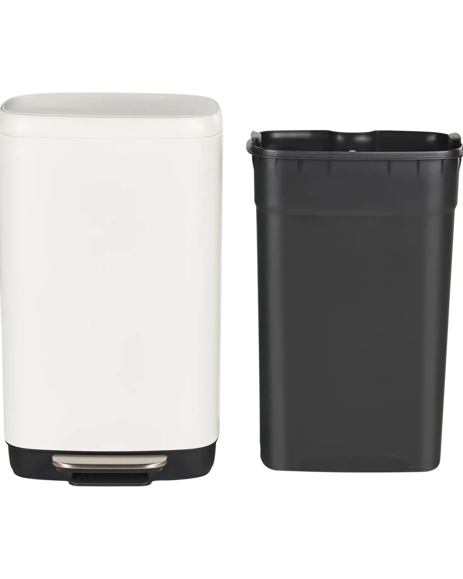Cestino per i rifiuti 30 L ECOCOLLECT Metallo Bianco