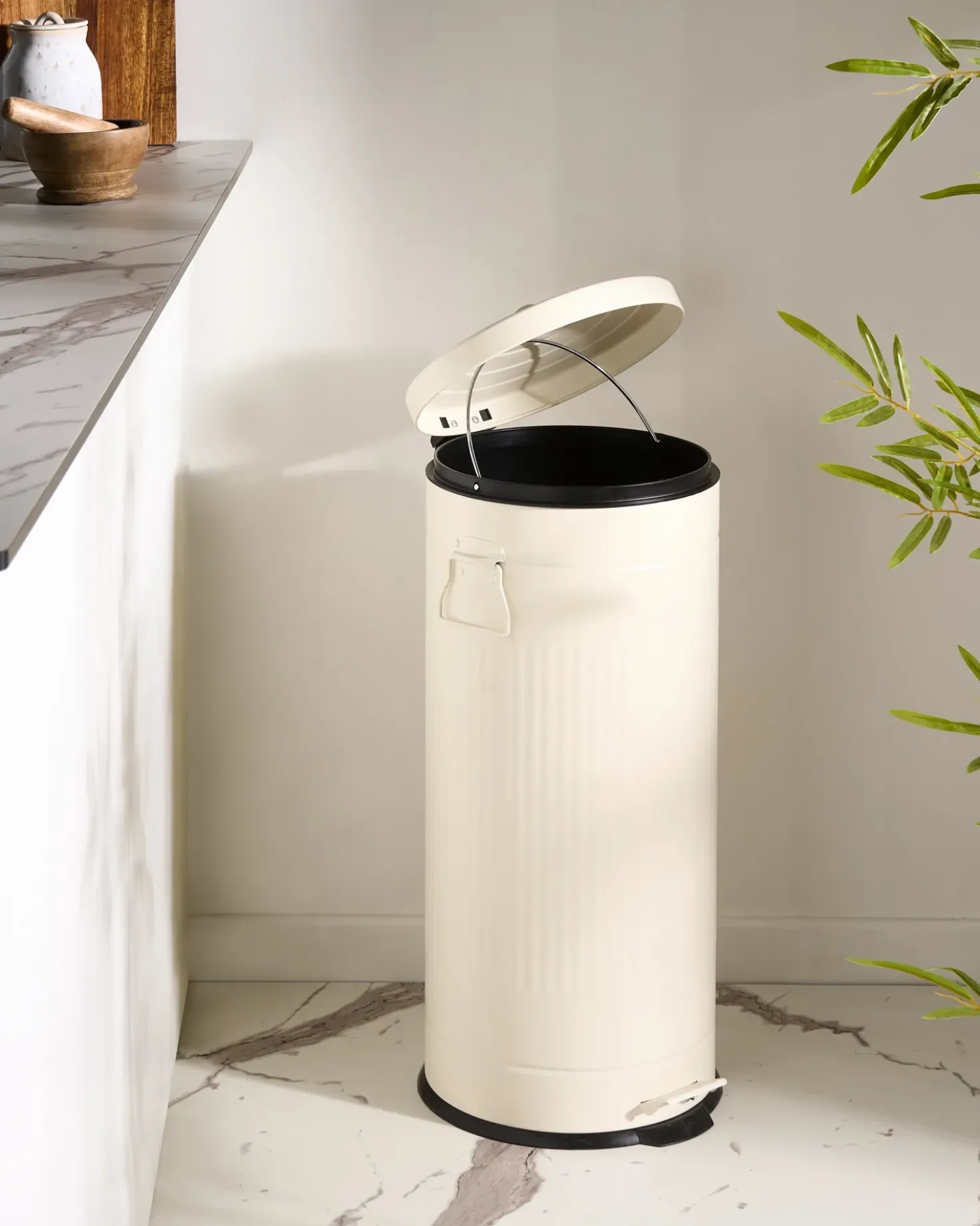Cestino per i rifiuti 30 L ECOAURA Metallo Beige
