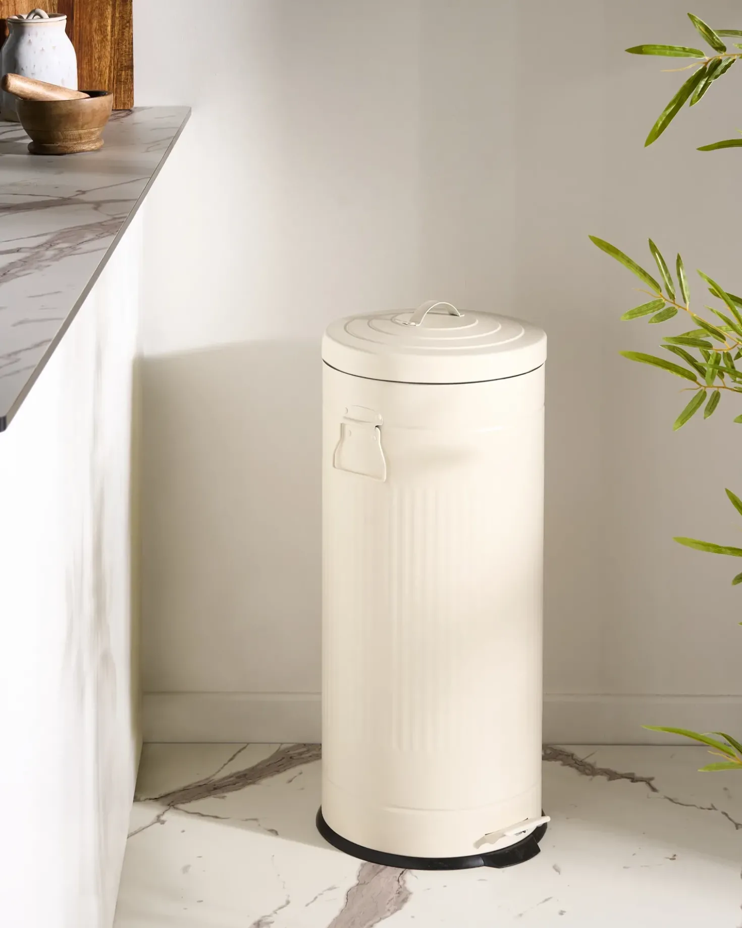 Cestino per i rifiuti 30 L ECOAURA Metallo Beige