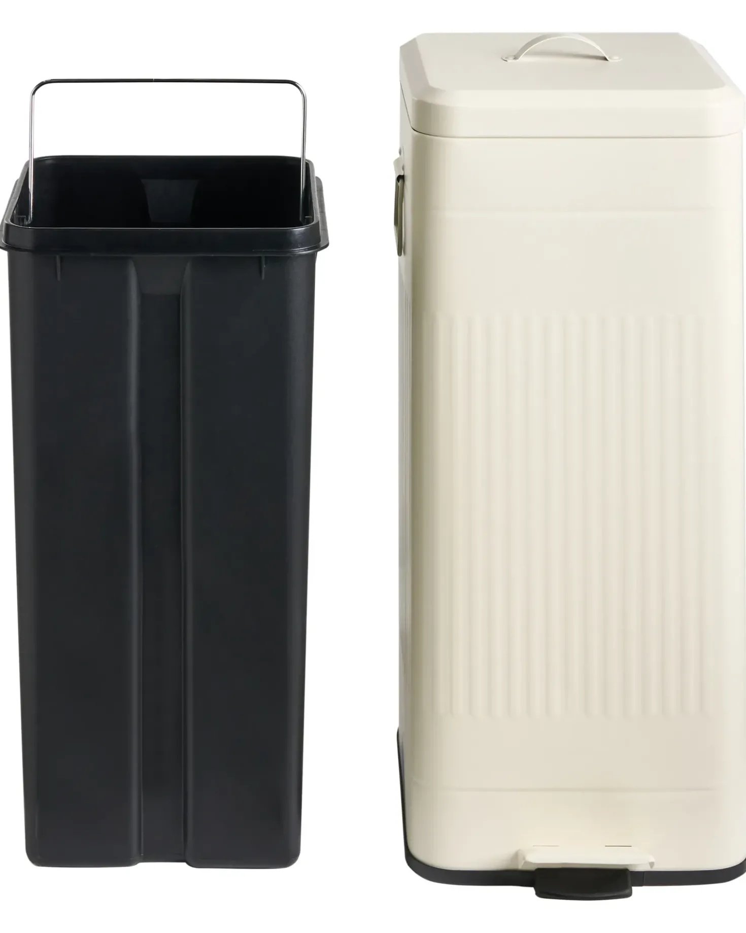 Cestino per i rifiuti 30 L ECOCOMFORT Metallo Beige