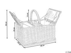 Cesto da Picnic GROSEILLE Vimini Grigio