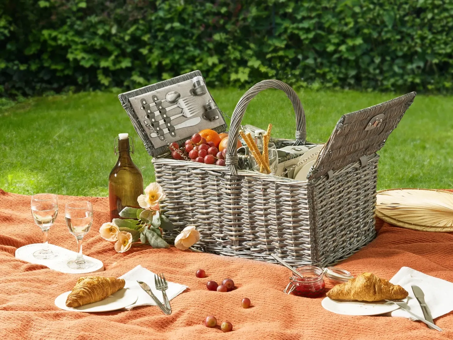 Cesto da Picnic GROSEILLE Vimini Grigio