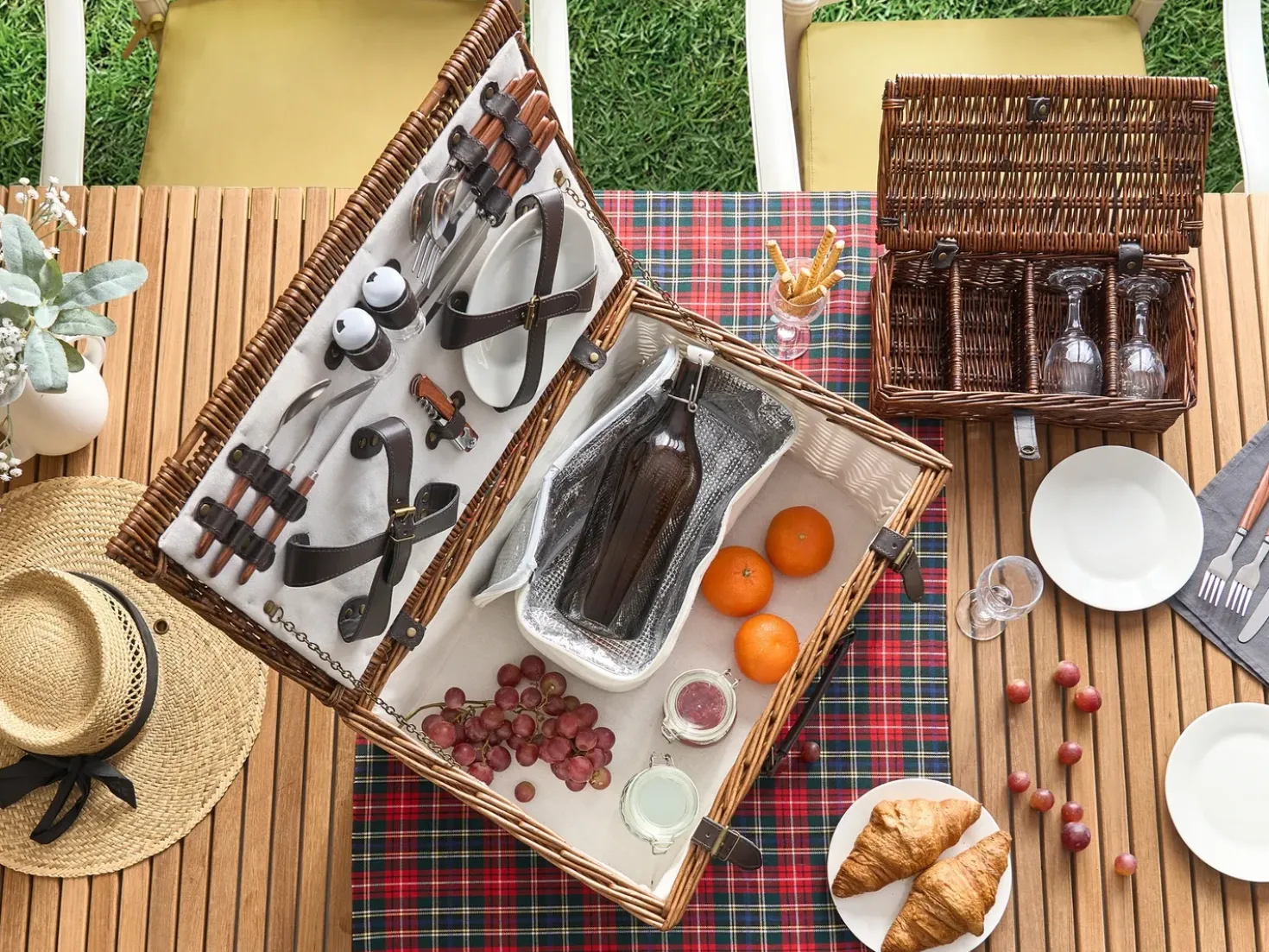 Cesto da Picnic PRUNEAU Vimini Marrone