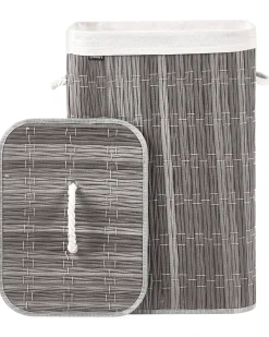 Cesto per la biancheria Con coperchio TRANCURA Tessuto Grigio 72 L