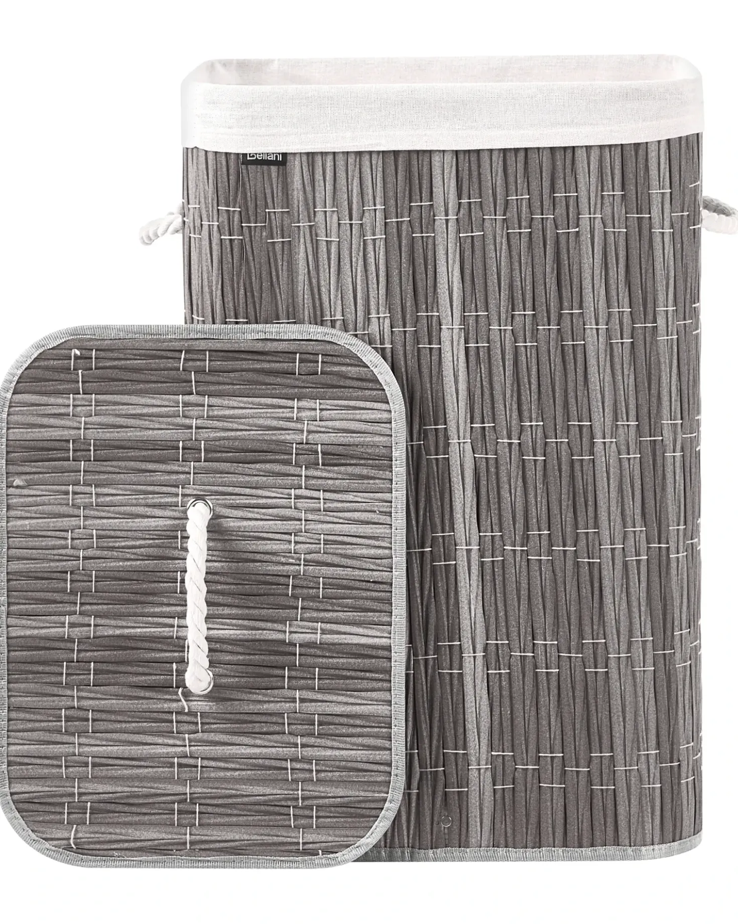 Cesto per la biancheria Con coperchio TRANCURA Tessuto Grigio 72 L