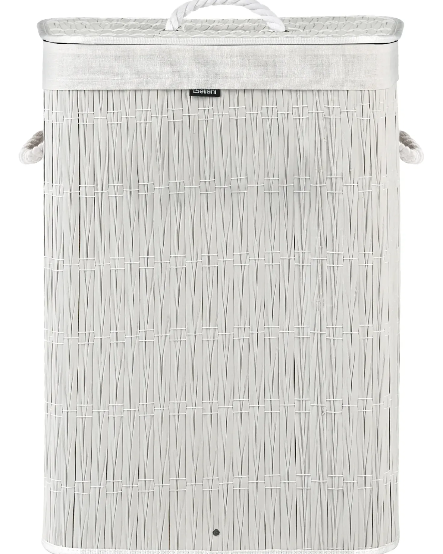 Cesto per la biancheria Con coperchio TRANCURA Tessuto Bianco 72 L