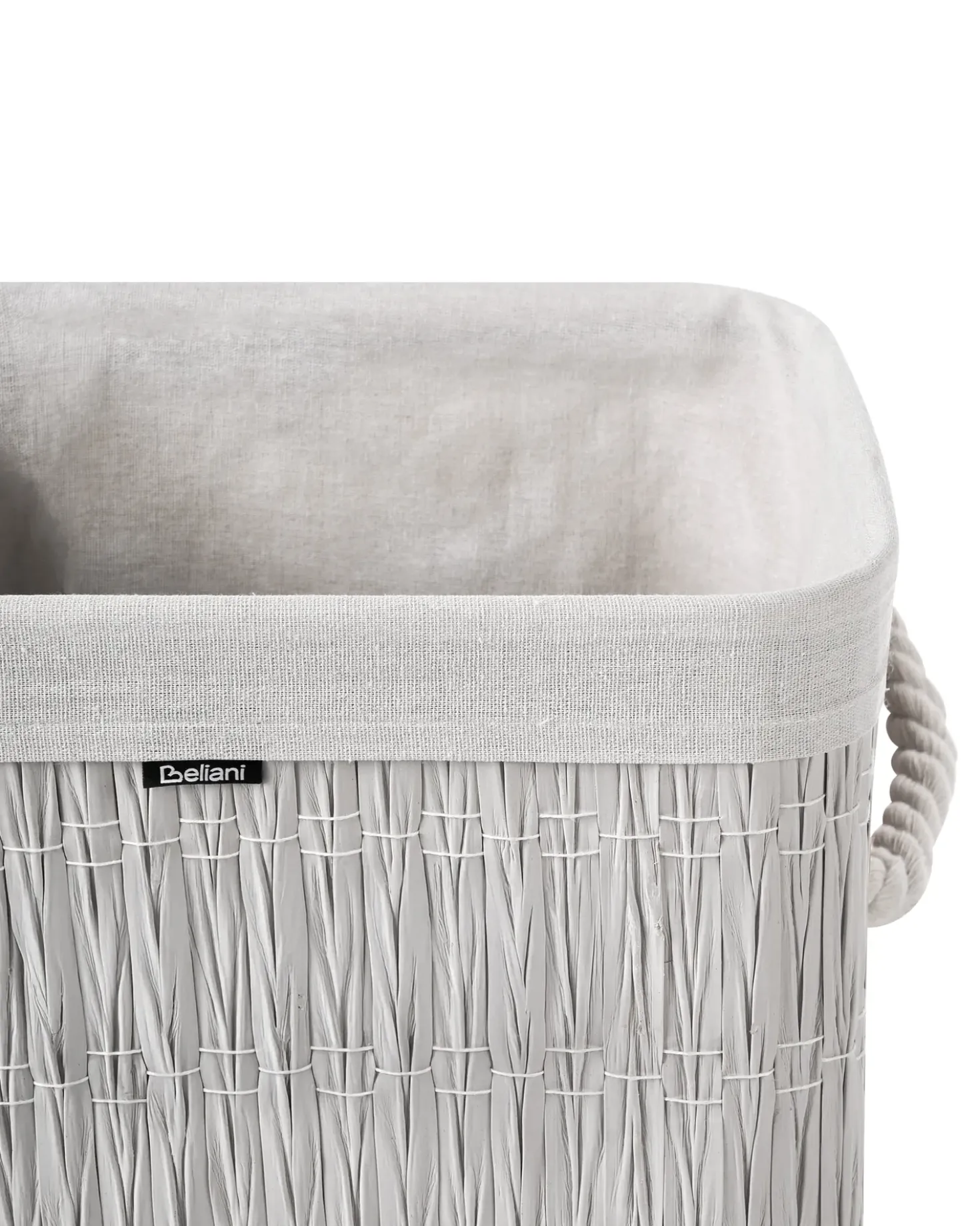 Cesto per la biancheria Con coperchio TRANCURA Tessuto Bianco 72 L
