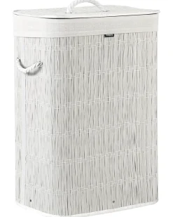 Cesto per la biancheria Con coperchio TRANCURA Tessuto Bianco 72 L
