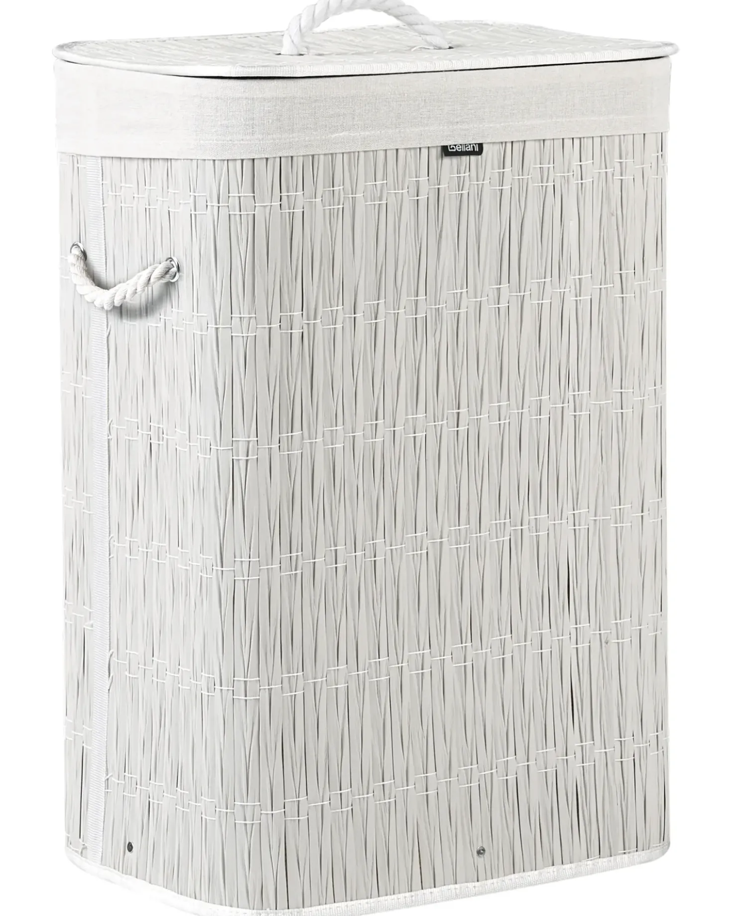 Cesto per la biancheria Con coperchio TRANCURA Tessuto Bianco 72 L