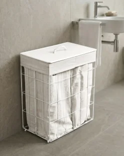 Cesto per la biancheria Con coperchio APOTERI Metallo Bianco 100 L