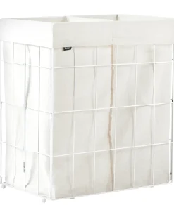 Cesto per la biancheria Con coperchio APOTERI Metallo Bianco 100 L