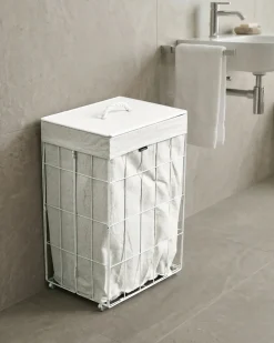 Cesto per la biancheria Con coperchio APOTERI Metallo Bianco 72 L