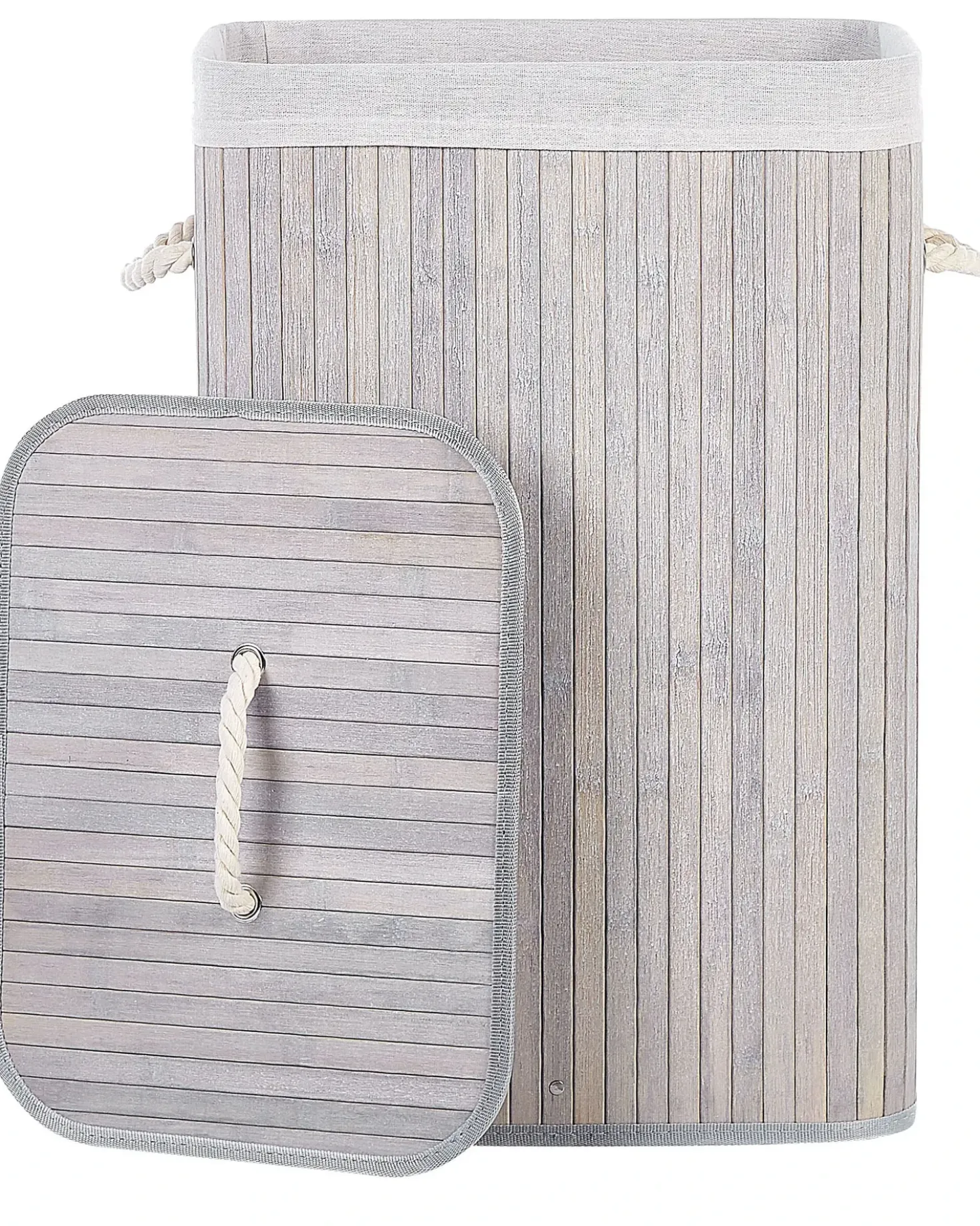 Cesto per la biancheria KOMARI Bambù Grigio chiaro 72 L