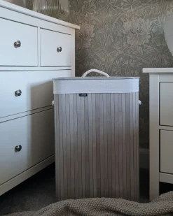 Cesto per la biancheria KOMARI Bambù Grigio chiaro 72 L