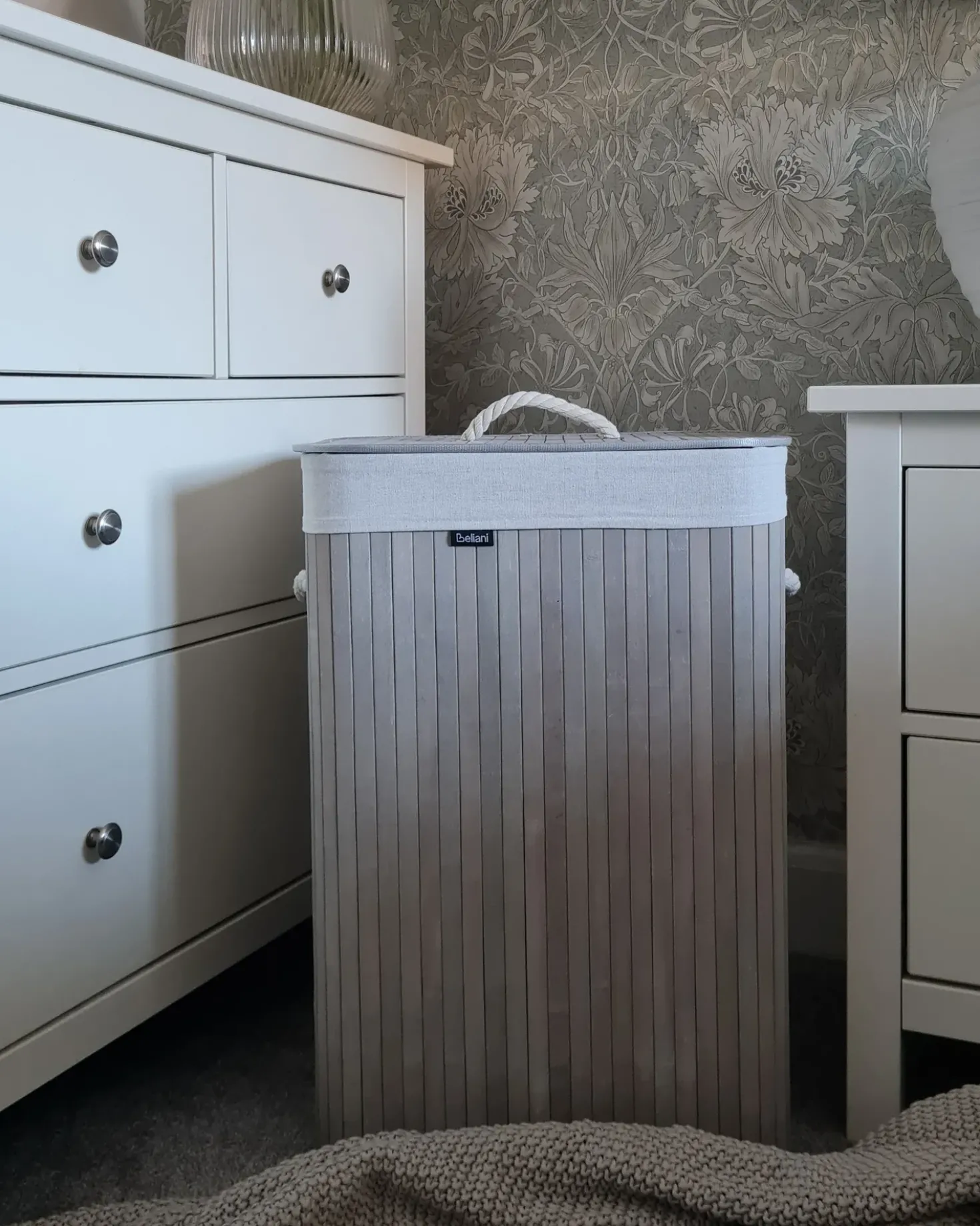 Cesto per la biancheria KOMARI Bambù Grigio chiaro 72 L