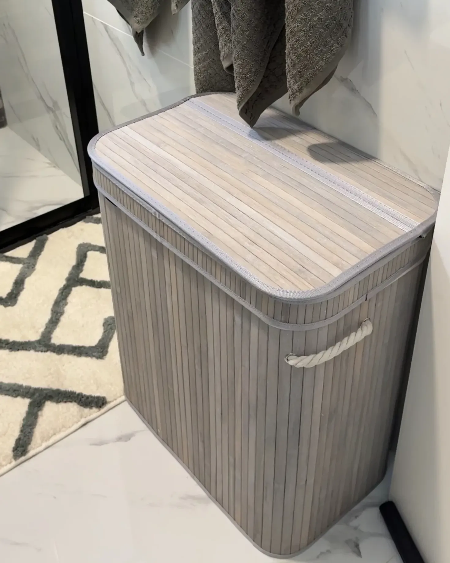 Cesto per la biancheria KALTHOTA Bambù Grigio 100 L