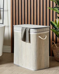 Cesto per la biancheria KALTHOTA Bambù Grigio 100 L