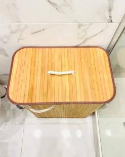 Cesto per la biancheria KANDY Bambù Marrone chiaro 100 L