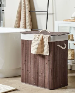 Cesto per la biancheria KANDY Bambù Marrone scuro 72 L