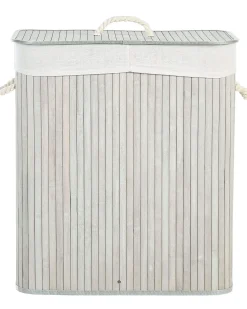 Cesto per la biancheria KANDY Bambù Grigio chiaro 100 L