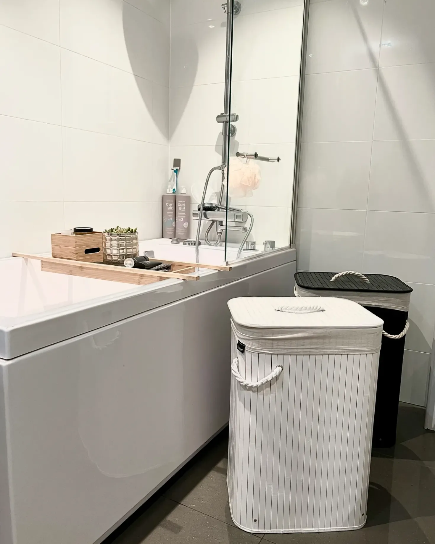 Cesto per la biancheria KOMARI Bambù Bianco 72 L