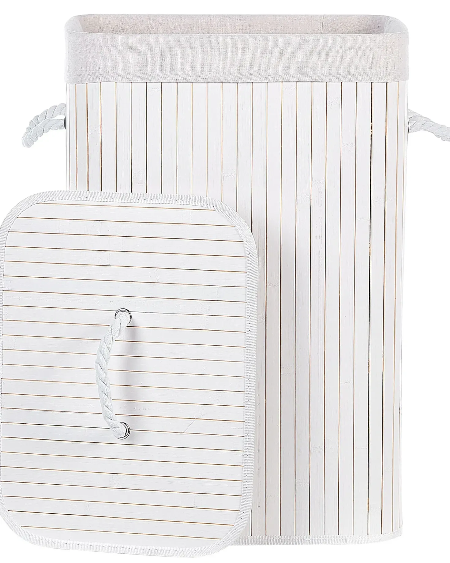 Cesto per la biancheria KOMARI Bambù Bianco 72 L