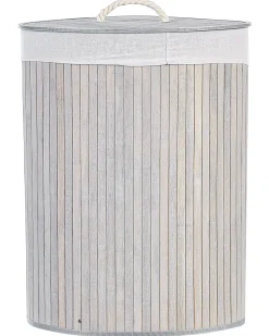 Cesto per la biancheria MATARA Bambù Grigio chiaro 57 L