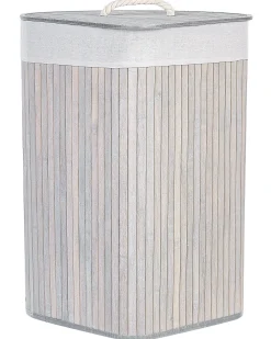 Cesto per la biancheria MATARA Bambù Grigio chiaro 57 L