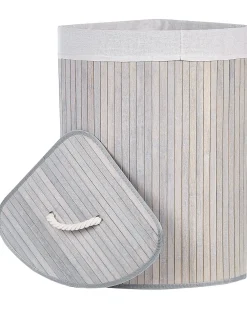 Cesto per la biancheria MATARA Bambù Grigio chiaro 57 L