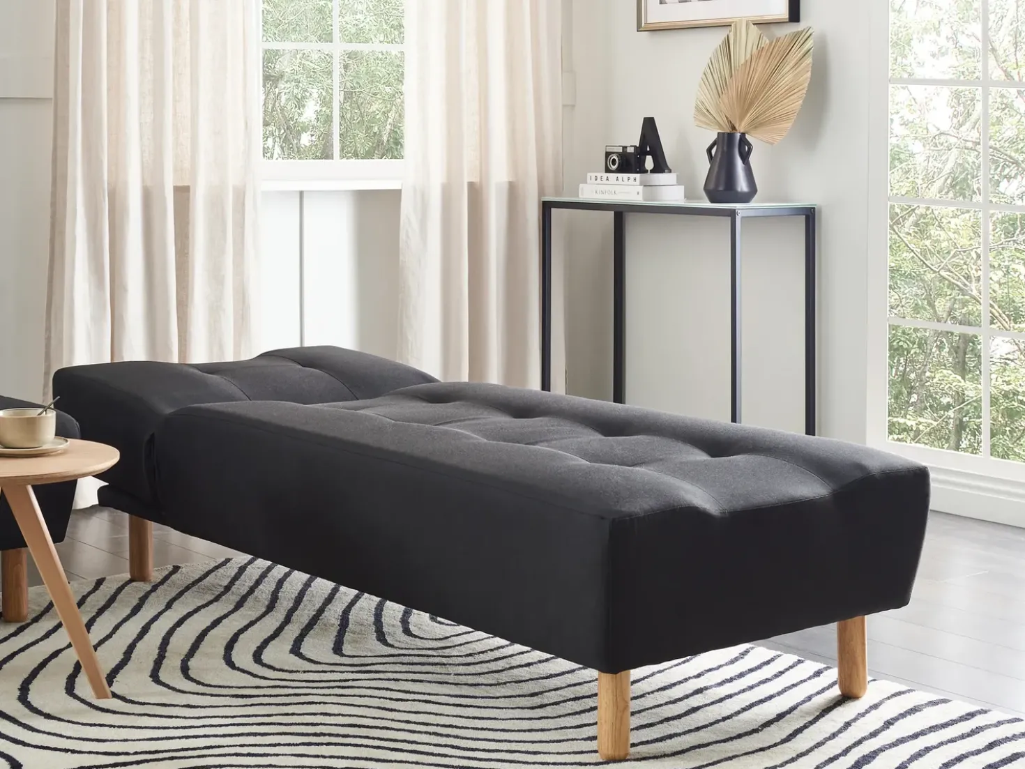 Chaise longue ALSTEN Tessuto Nero